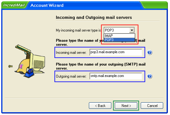 Incredimail Account Wizard